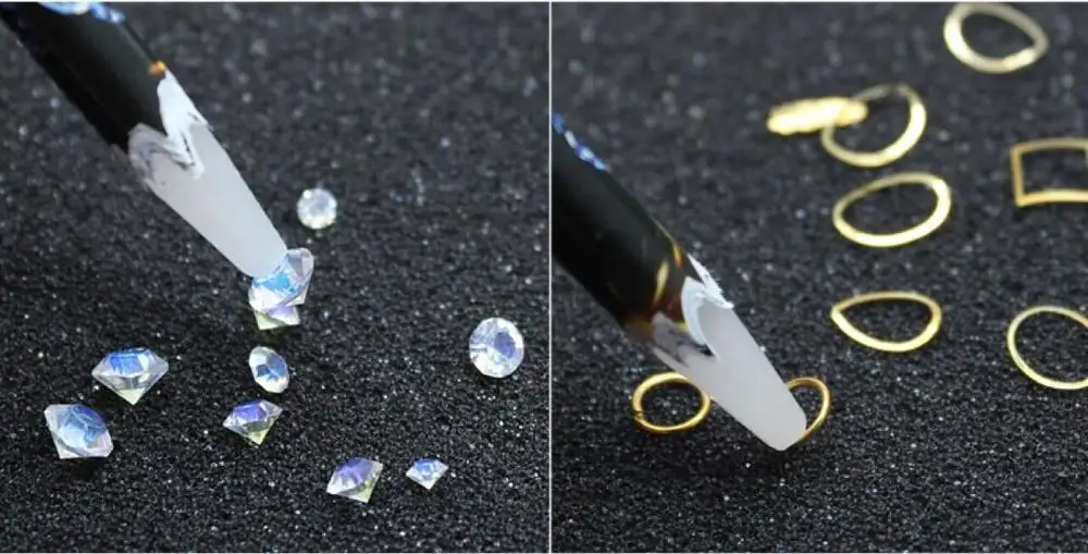 Rhinestone Art Pen Pick up Nail Pen for Metal Slice Crystal Rhinestone Wax Nail Pen