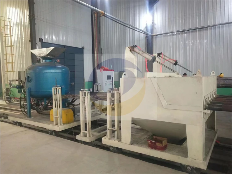 Internal/external steel pipe surface treatment cleaning shot blasting line