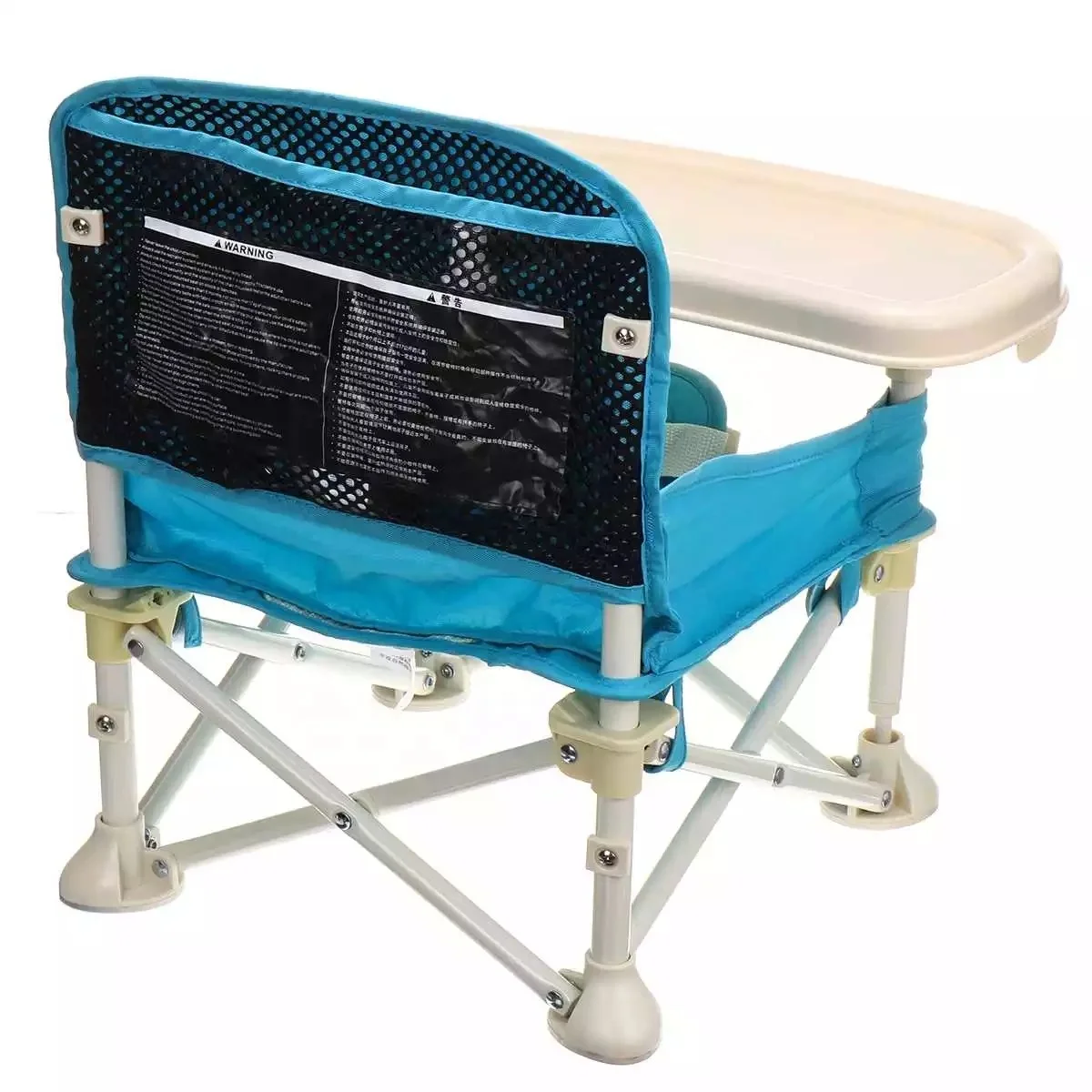 Foldable portable baby dining chair with plate safety harness kid beach chair camping child cozy feeding sofa seat chair outdoor