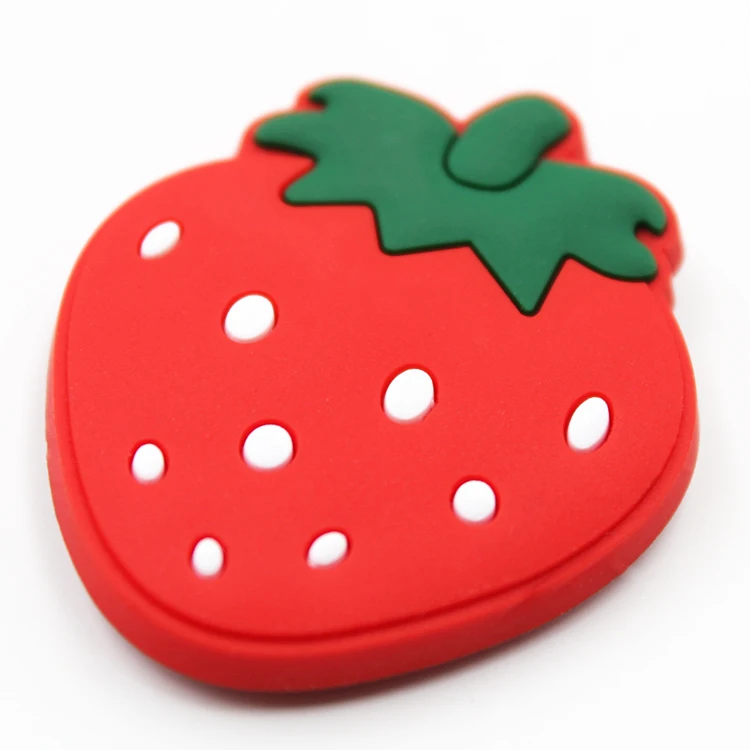 Factory Designer Promotional Product In Stock Creative Cartoon Strawberry Pvc Rubber Promotional Refrigerator Fridge Magnets