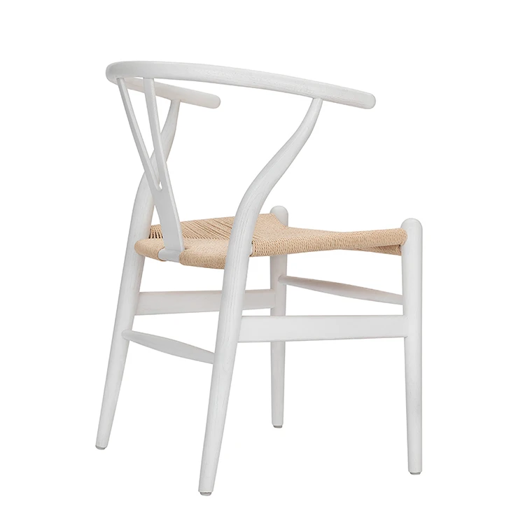 Оптовая продажа классический современный деревянный стул из ротанга Hans Wegner массива ясеня для