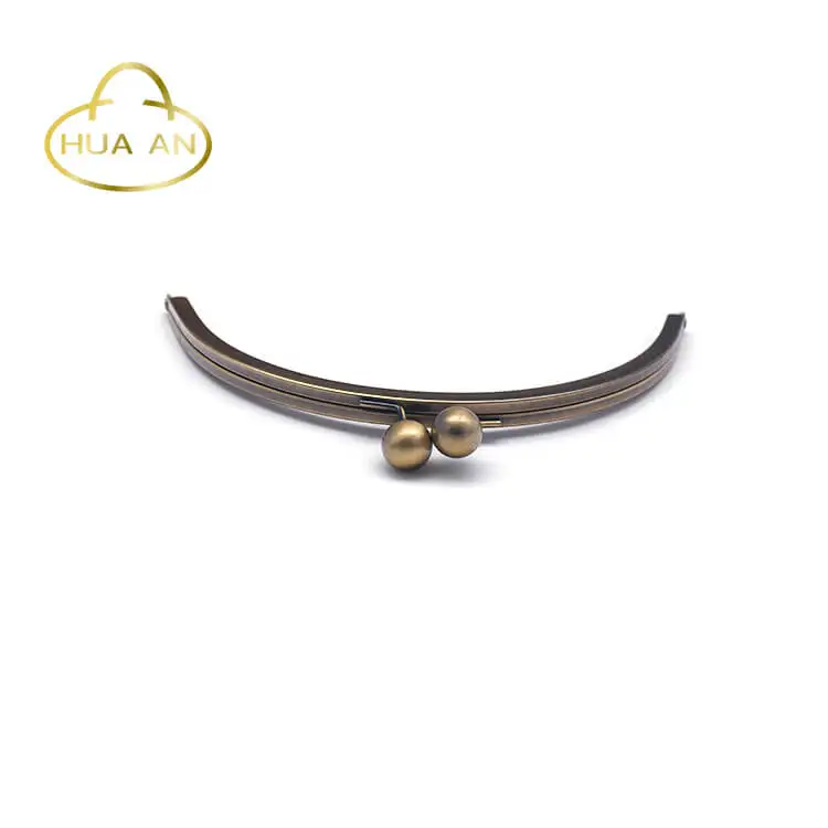 
Wholesale antique brass 23cm big kiss ball metal purse frame 