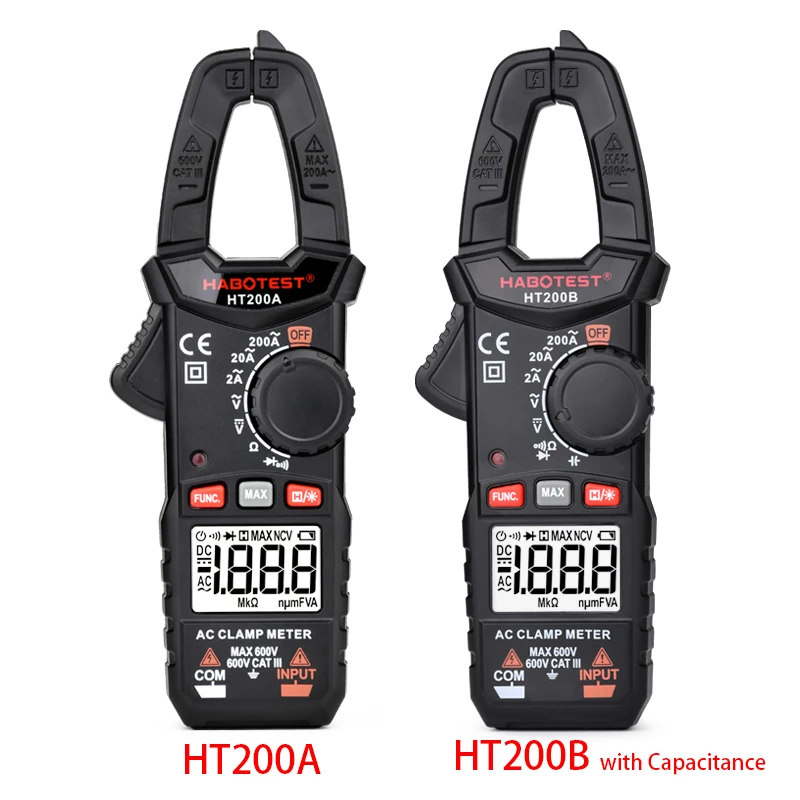 Hot Sale HABOTEST HT200A Low Price Auto Range Pocket Digital Clamp Meter with Capacitance