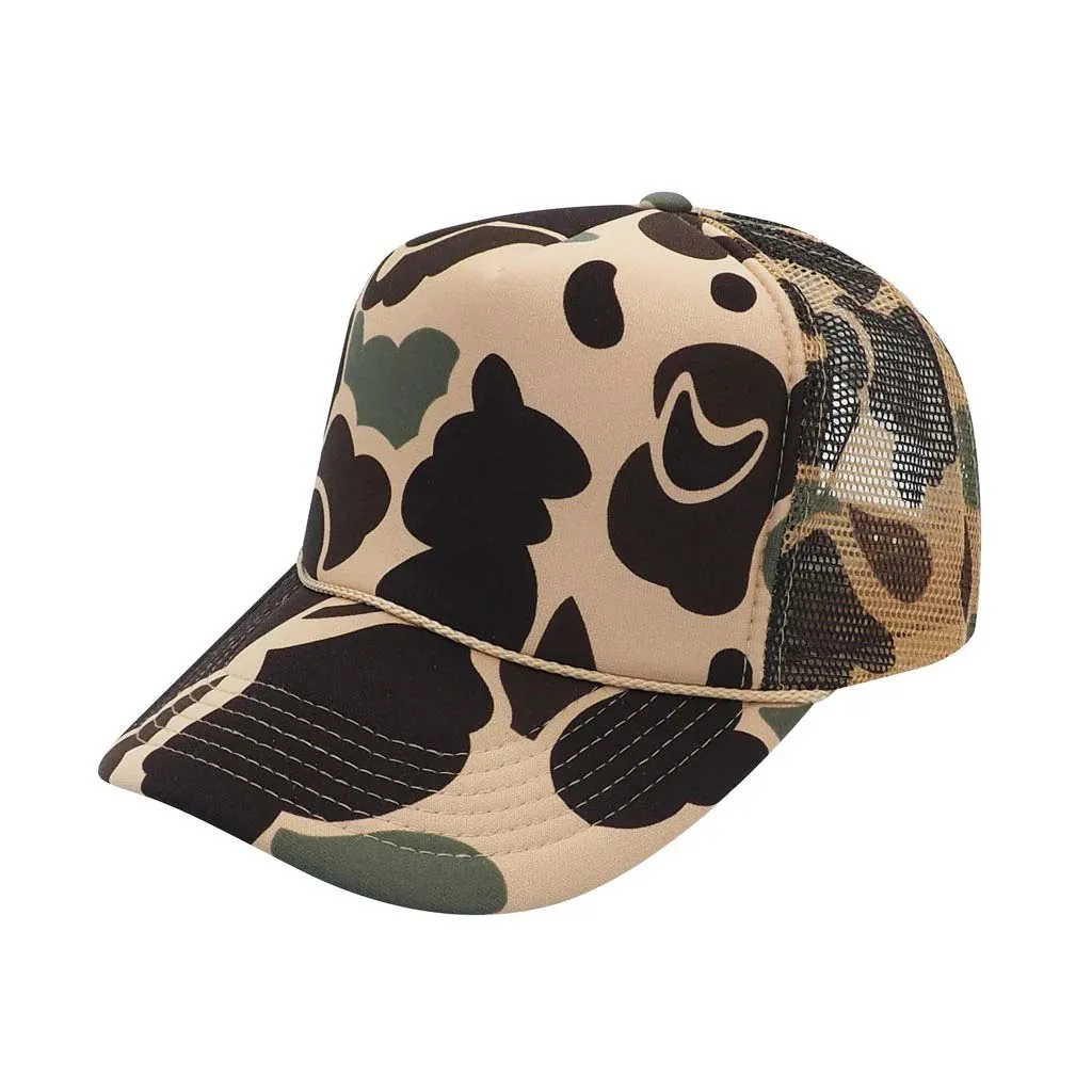 Snapback Flat bill High crown Retro 3d Manufacturer Snapback Outdoor High quality With rope Camo Trucker Hats