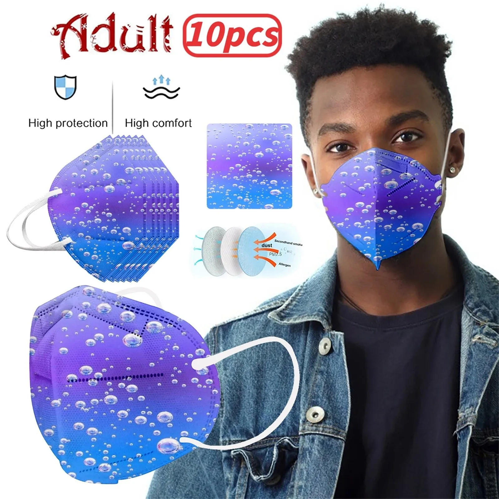 Новое поступление, маска с принтом, красочный индивидуальный дизайн, OEM защитная маска KN95 FFP2, респираторная маска