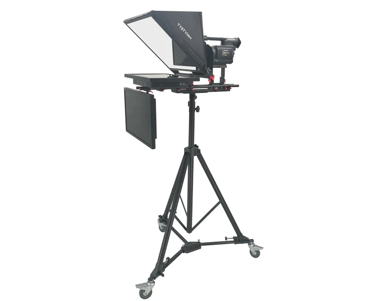 24M2 24 inch built in prompter computer CCTV Announcer Studio dual screen Teleprompter For Speech /Studio room/School tripod