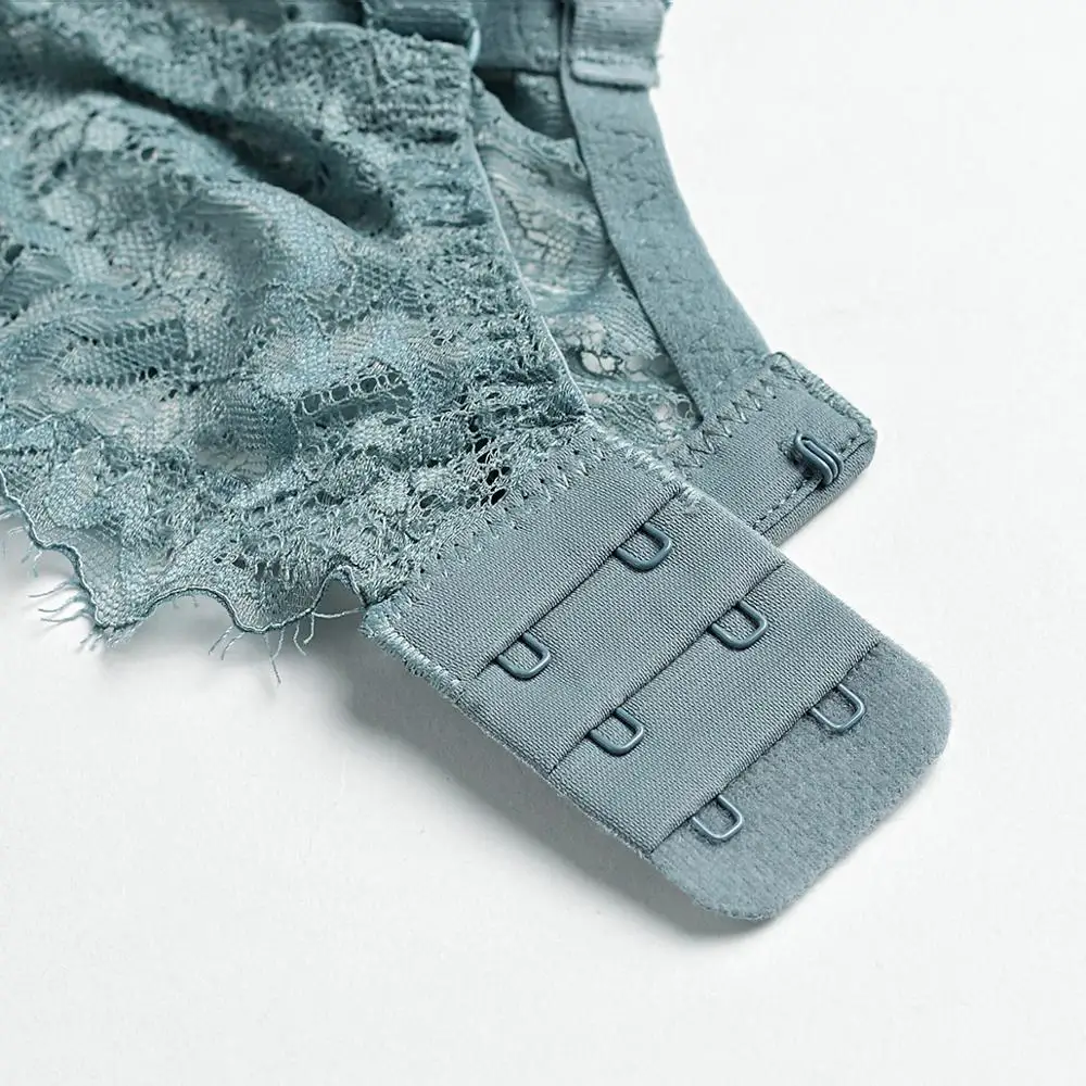 
Fashion Gray bra big size Bras Lingerie Set Plus Size C D Cup Sexy Bra Sets Thin Cotton Underwear Set Women Lace Brassiere 