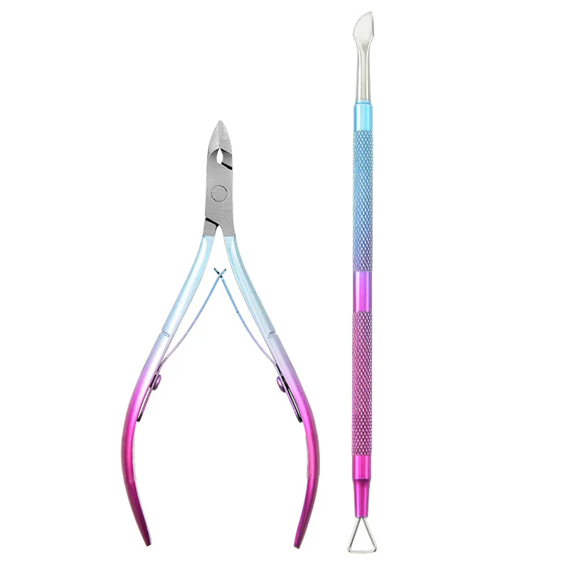 Low Price Professional Nail Art Tools Stainless Steel Nail Pusher Set For Pedicure Toe
