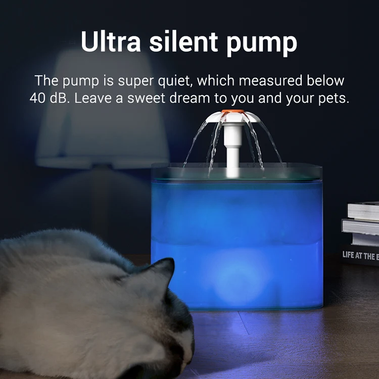 Dropship Automatic Cat Water Fountain Filter Indoor 2L LED Drinker for Cat Water Dispenser Pet Drinking Fountain for Cats Feeder