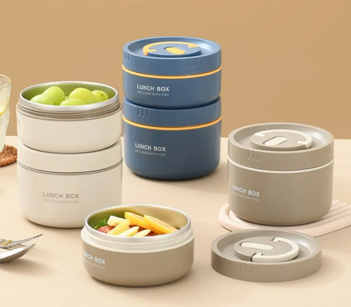 LXM103 Stainless Steel Sealed Insulated Lunch Box Students Portable Easy To Clean Lunch Box Set