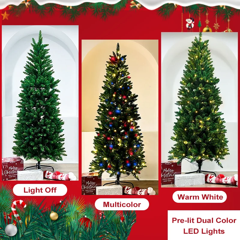 best deal Easy Assembly 5ft/150cm PE PVC mix 450 Branch Tips stable metal stand Christmas tree