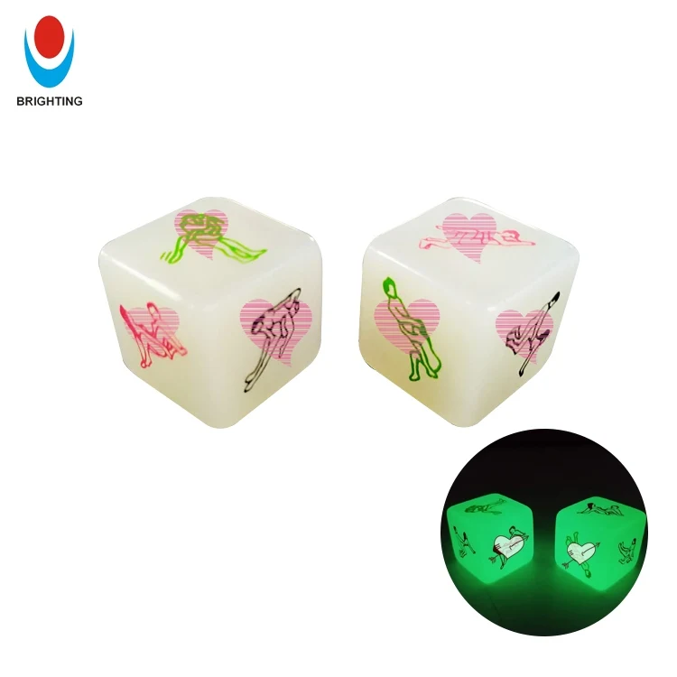 20mm 6 Sided Acrylic Sex D6 Bar Party Pub Fun Sex Toys For Men Women Adult Game Set Family Love Color Position Glowing Sex Dice