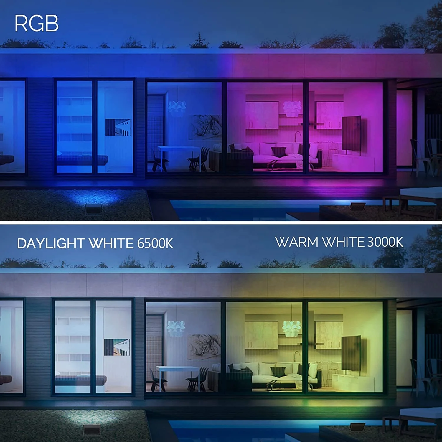 Уличный RGB Светодиодный прожектор 50 Вт Водонепроницаемый вертикальный меняющий цвет умный WiFi отражатель лампа с
