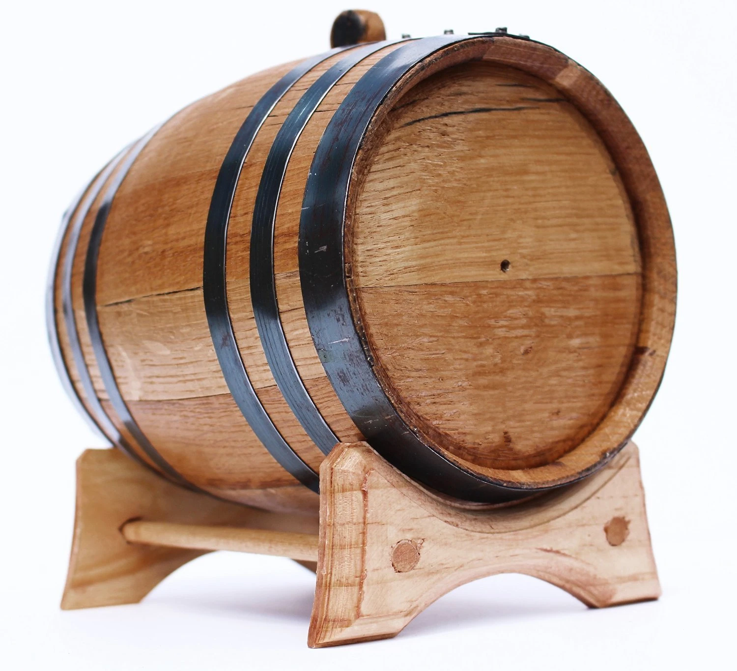 Decorative Aging Oak Barrels Customized Liter Red Wine Dispenser Spirit Beer Storage Wooden Barrel