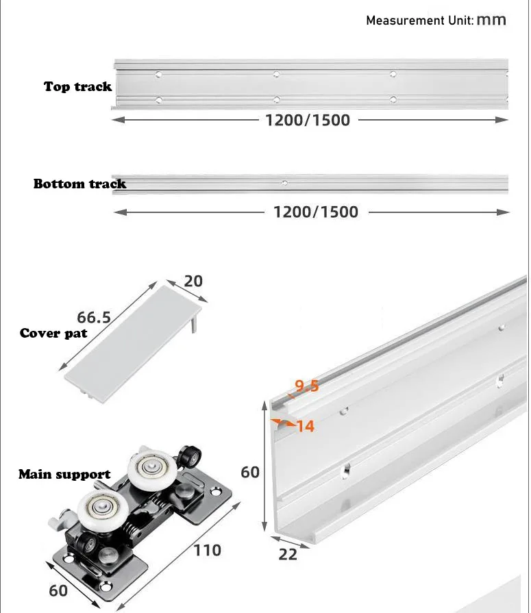 Custom Ghost Interior Door Hardware Kits Invisible Sliding Door System With Hidden Tracks