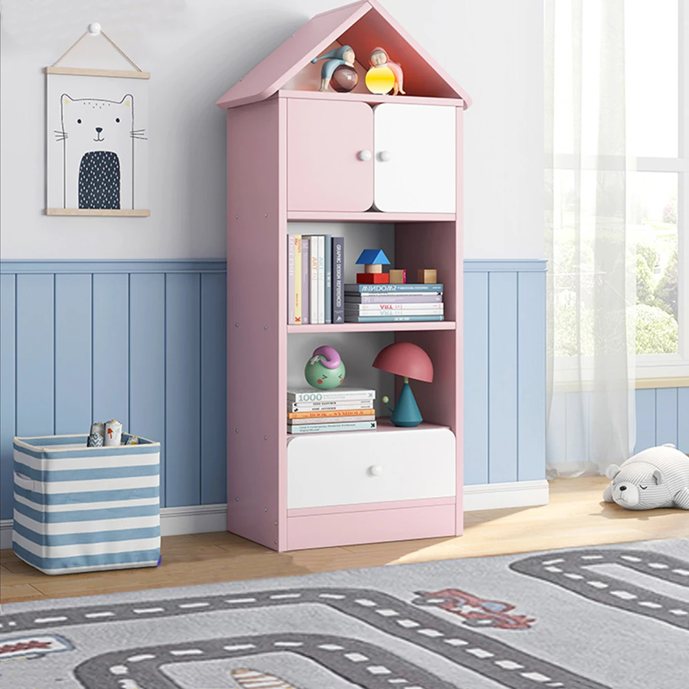 LM KIDS Simple bookshelf nordic kids book shelf library bookcases prices scandinavian bookshelf