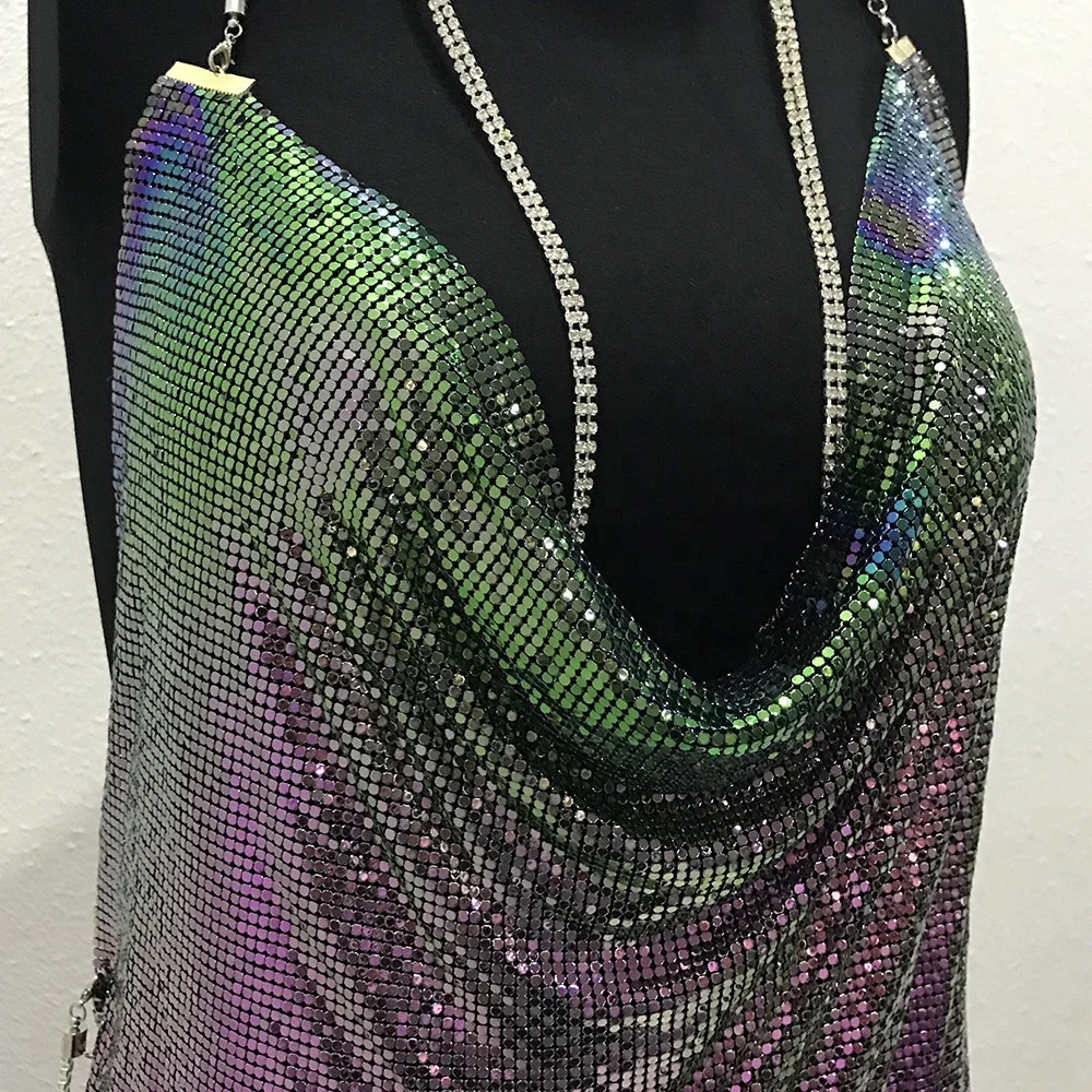 SHIHAN D218140 2021 New Club Dresses Cut Out Dresses Women Club Sexy Sequin Metal Club Dress For Women