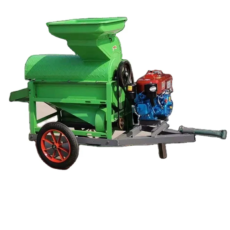Hammer type corn thresher 4 HP diesel engine with corn thresher peeling and threshing combination machine