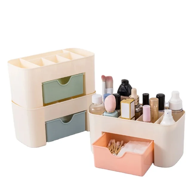 Hot Sale Drawer Type Display Desktop Storage Box Cosmetic Jewelry Plastic Make up Organizer Box