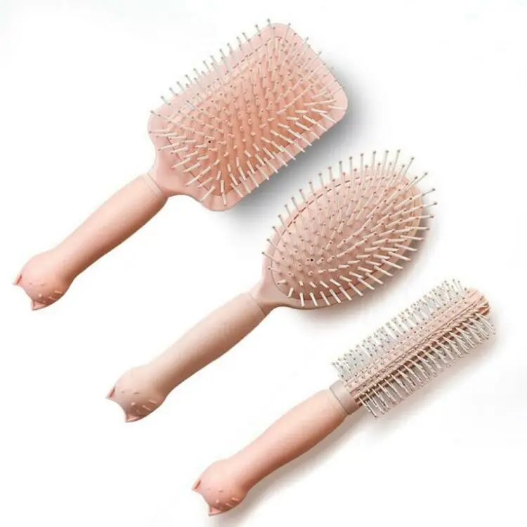 Wholesale Design Pattern OEM  Air Cushion  Pink Professional Massage Hair Brush Comb