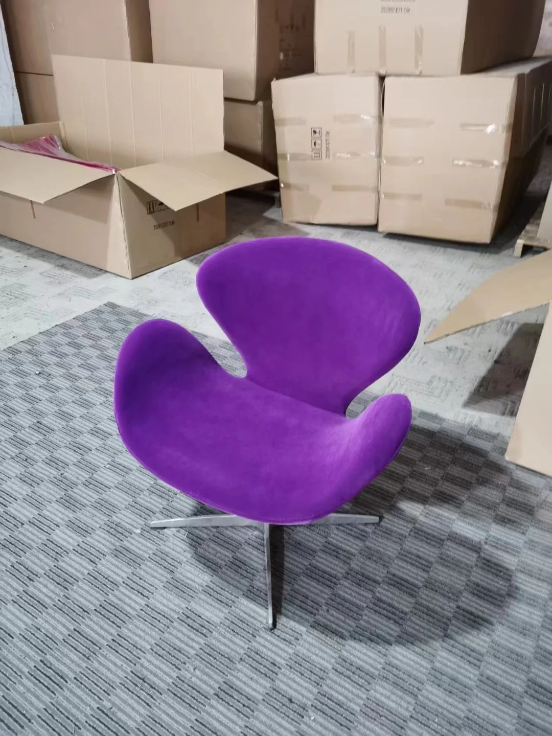 High Quality Modern Wholesale Dining Room Furniture Velvet Chair Swivel Leisure Dining Chair furniture chair with Metal Base