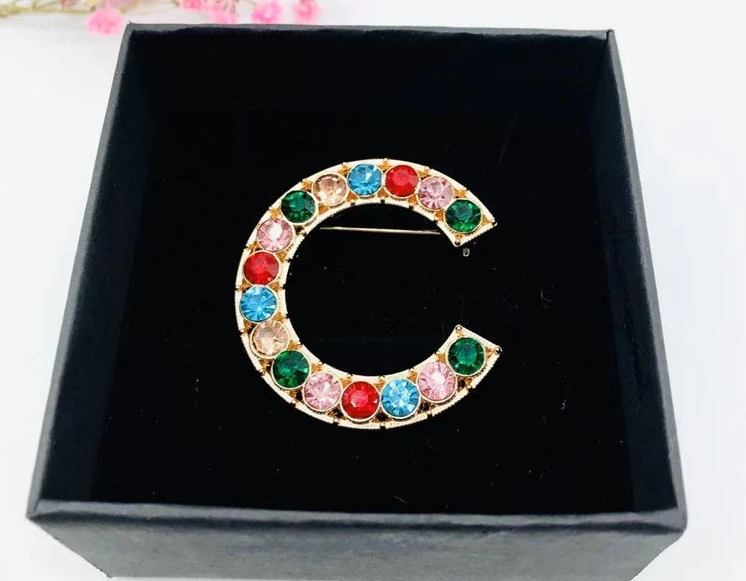 Hot Selling Fashion Luxury Famous Brand Designer Jewelry Gold Plated Double G CC Designer Brooch For Women