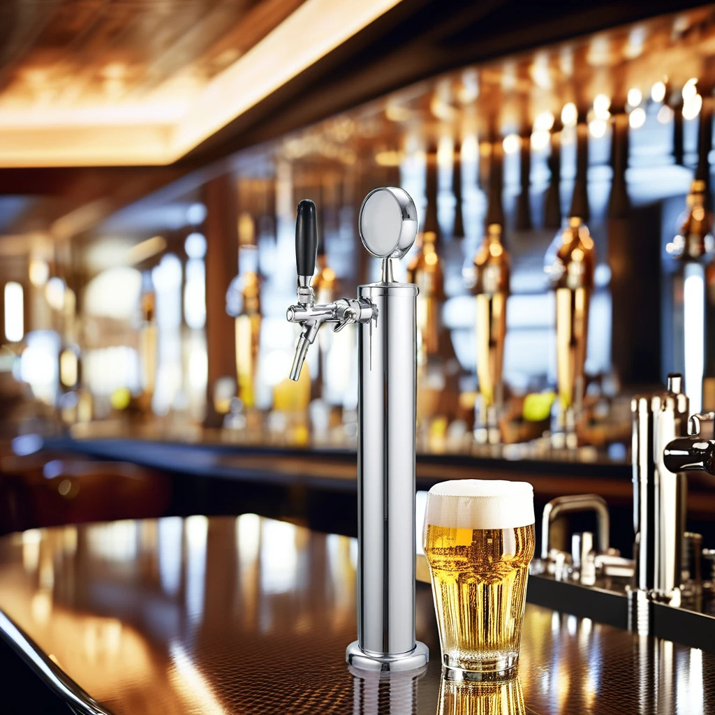 Wine dispenser column commercial beer  single faucet  container bar wine beer tower with LED