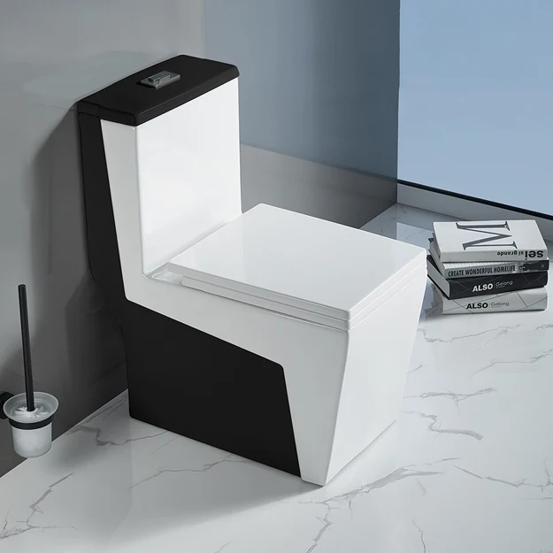 Creative Design Floor Stand Inodoro Washdown Square Toilets Porcelain Ceramic White Black Toilet Bowl