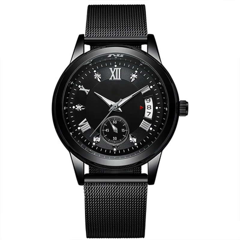 European style watches retro style ex-factory price alloy quartz popular Calendar stopwatch men stainless steel strap watches