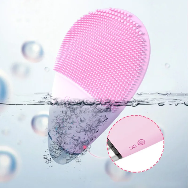 Waterproof Sonic Vibration Brush Surface Silicone Cleansing Brush Facial Cleansing Brush Gentle Exfoliating And Massage