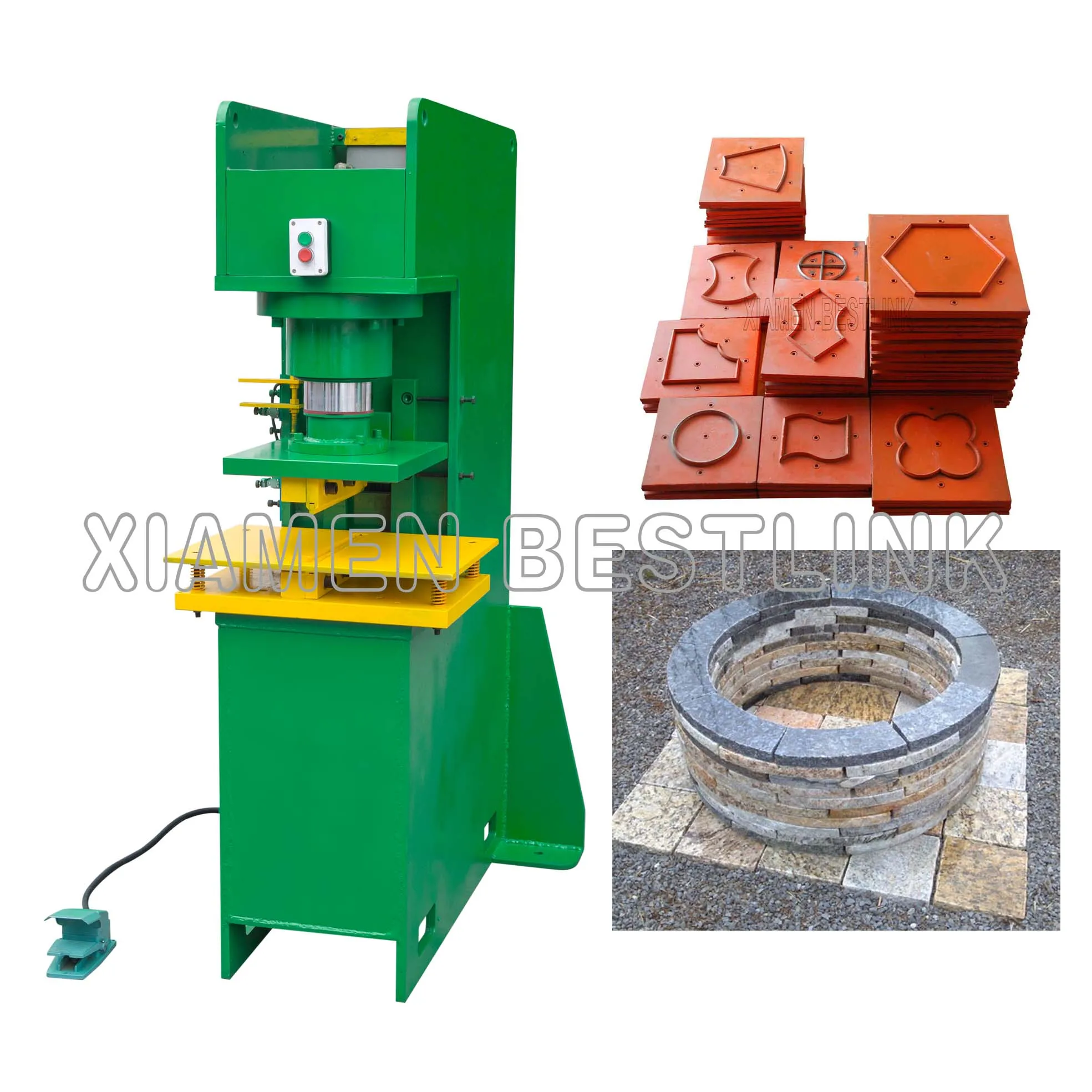 Stonemachinery Hydraulic pressing granite artificial paving Stone rock Slab Stamping different shapes Machine