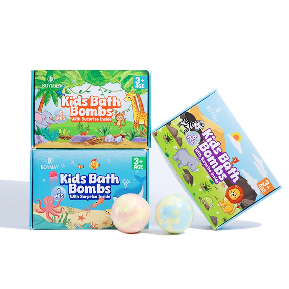 Luxury Bath Supplies Handmade Bath Balls Set Relax With Logo Organic Kids Mixed Color Bubble Bath Bombs