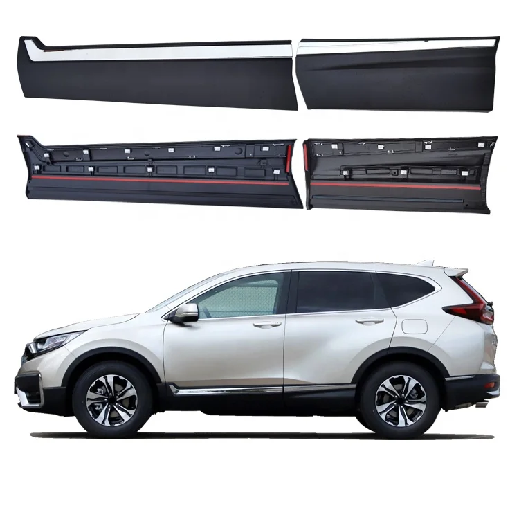 
Factory High Quality Matte Black Gloss Black Car threshold guard High with Side Skirt For honda crv 2017-2020 