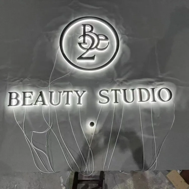 wall logo led channel letter sign indoor shop company office back light sign custom signs for business