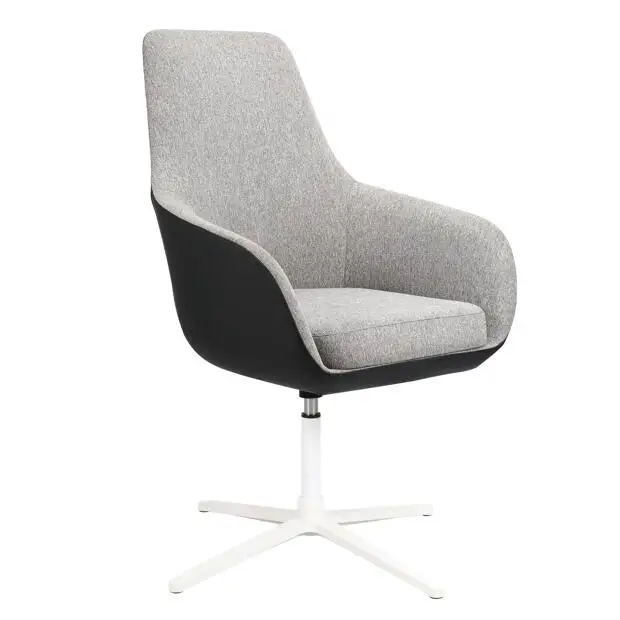High back commercial lobby leisure grey fabric office waiting chair for reception room