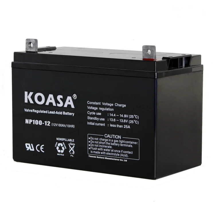 Самая низкая цена перезаряжаемая NP100-12 аккумуляторная батарея KOASA 12 В 100AH AGM герметичная свинцово-кислотная Батарея VRLA
