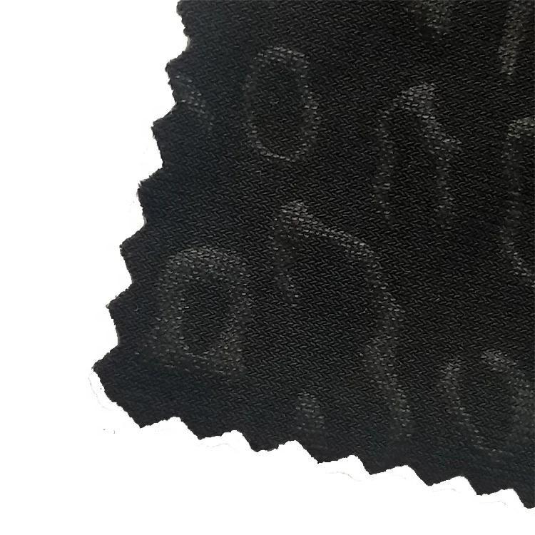 2022 Hot Dty Polyester Yarn Jersey Knit Embossed Custom Spandex Logo On Fabric