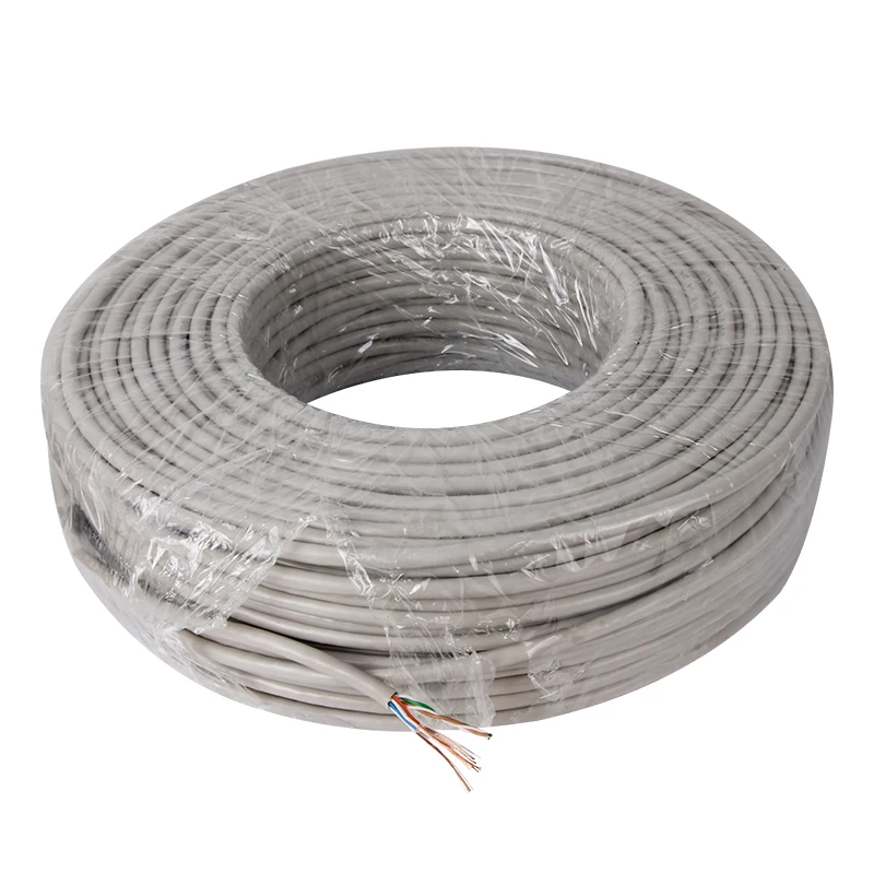 VCOM PVC Jacket Indoor Stranded Cat5e Cable Unshielded UTP LAN Pass Channel Test 100M Network Cable