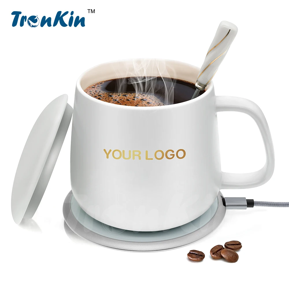 Hot Sale Wireless Charger 2 In 1 Electric Coffee Cup Heater Warmer With Coffee Mugs Gift Promotional