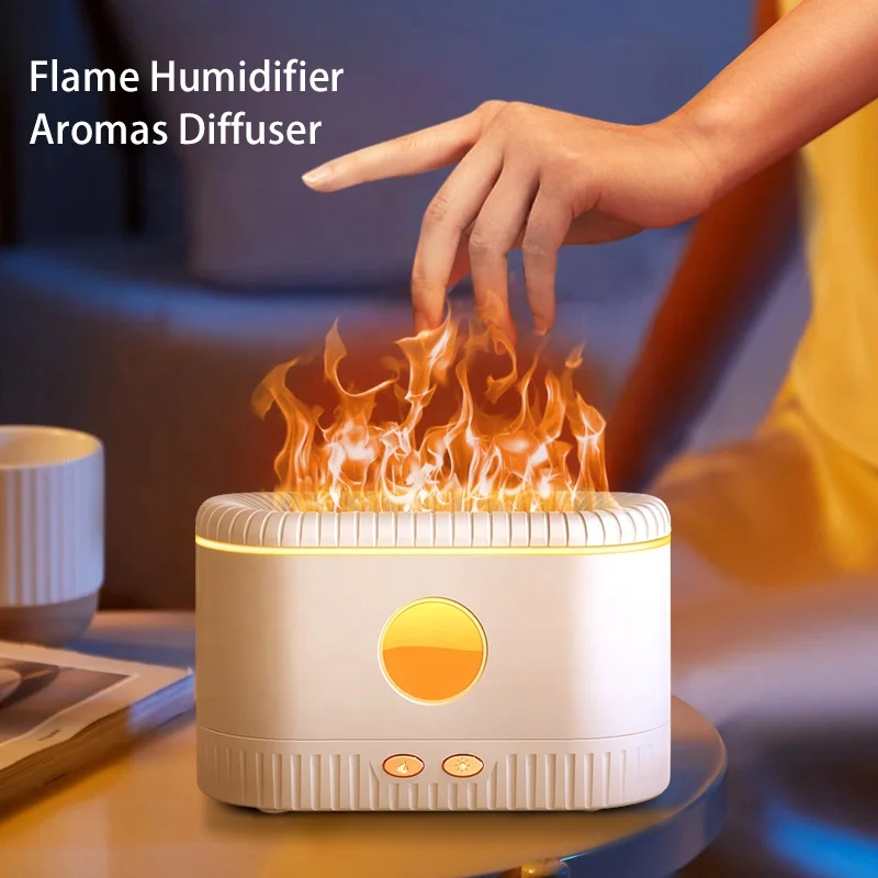 Super Strong Portable 220ml Fire Flame Humidifier Aroma Diffuser For Home Office Bedroom