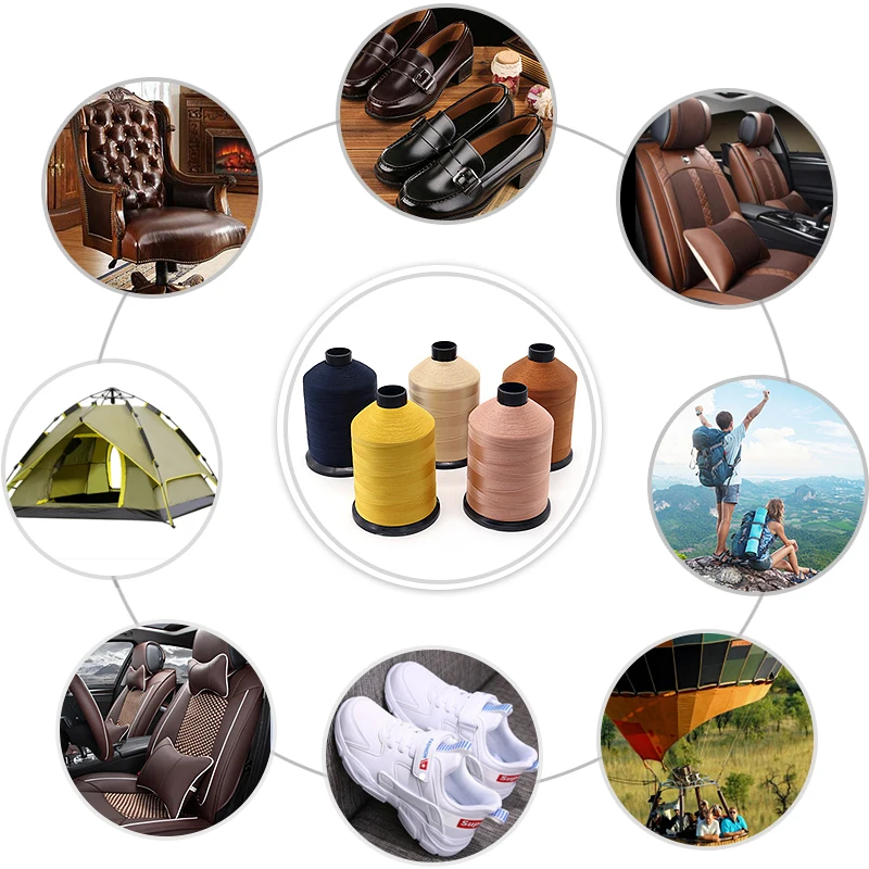 Colored Nylon Sewing Thread Tex80 Nylon 6 Bonded Thread Cheap Price Sewn Thread  TEX70 TEX135