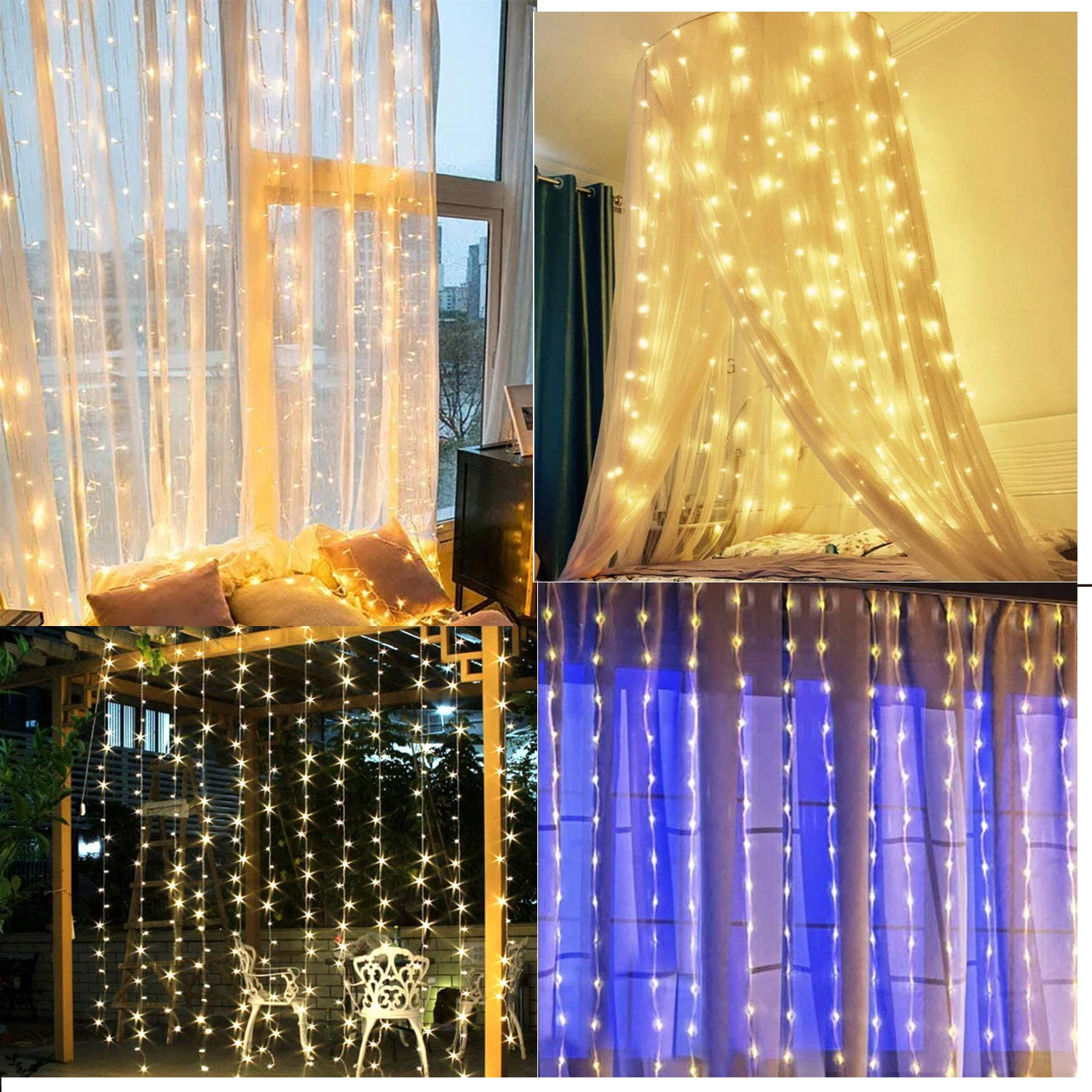 Waterproof Window Curtain String Light for Wedding Party Home Garden Indoor Wall Decoration Led Window Curtain String Light