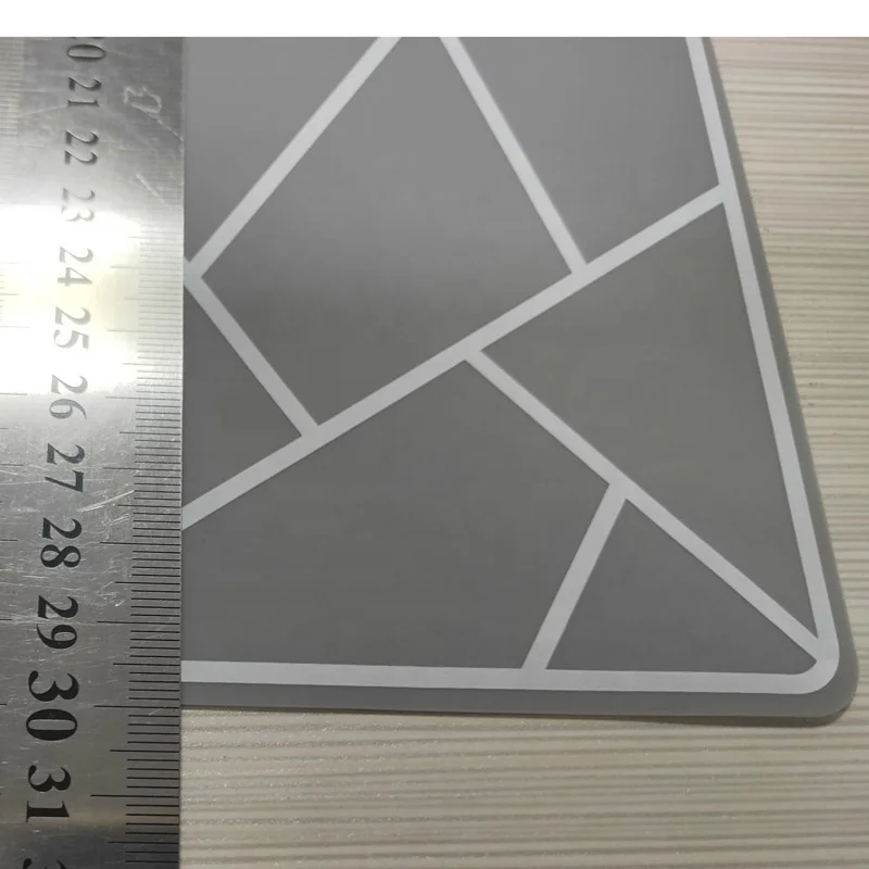 Rectangle shape thin silicone kitchen plate mat table mats with irregular geometric figures