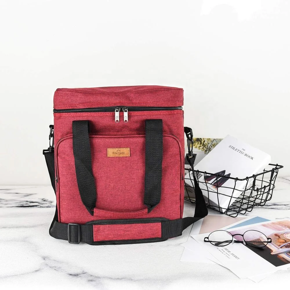 Freshore 6 Wine Bottles Carrier Bag - Insulated Cooler Travel Tote - Premium Large Portable Bottle Carrying