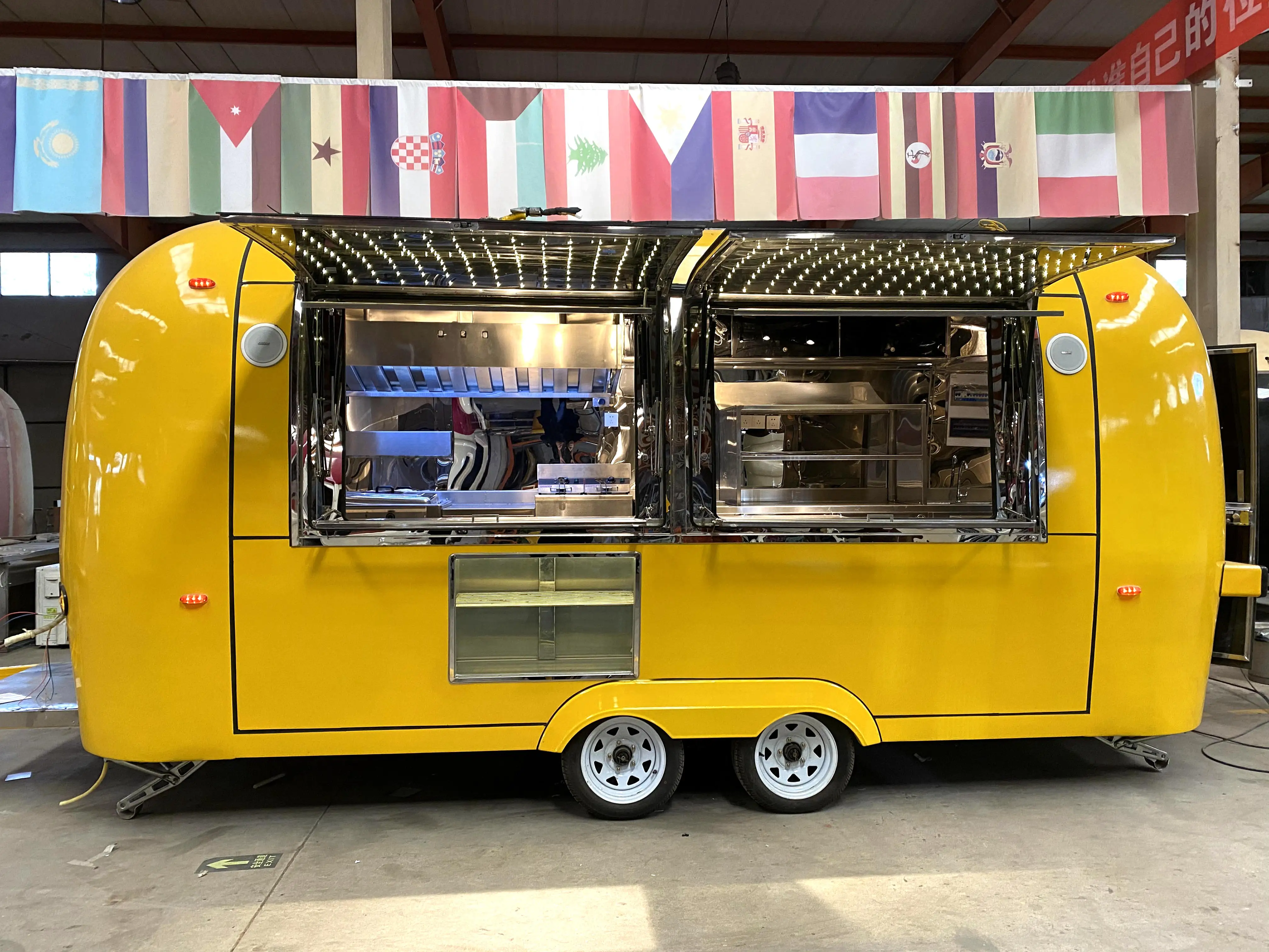 design catering container electric street shop trailer fast bakery food truck with full kitchen