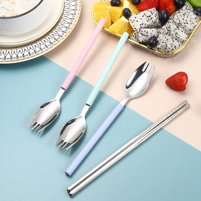 Best-selling Metal Fork and Spoon SUS 410 Cutlery, Fork and Spoon in One Reusable Fork and Spoon