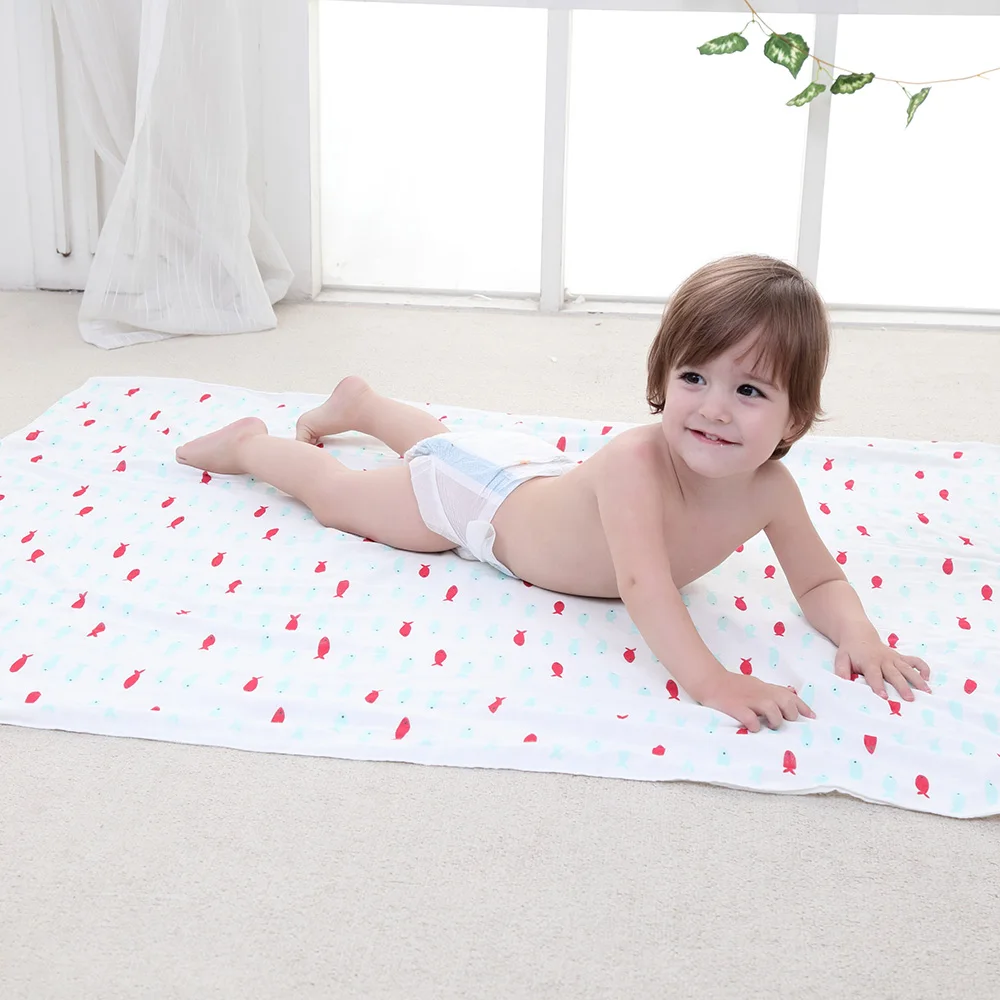 Cotton blankets wholesale sustainable newborn blanket muslin baby swaddle wrap