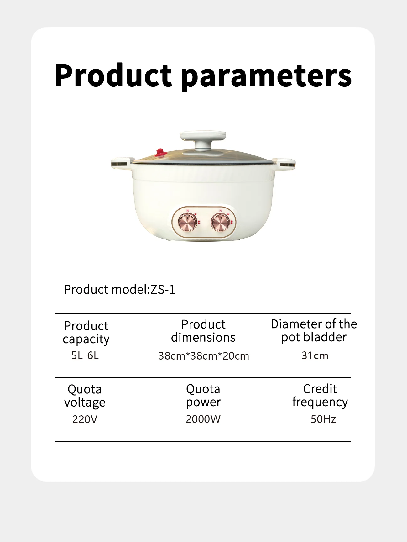 5L Double-Flavor Electric Shabu Shabu Pot Removable Non-Stick Multi Purpose Electric Hot Pot Chinese Tai Chi pattern