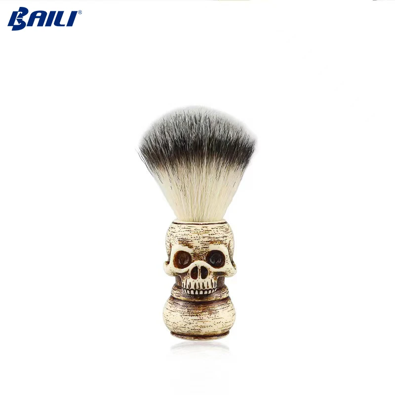 Hot Skull Beard Shaving Kit Beard Brush Skull Head Handle Badger Hair Men Shaving Brush and Armor Bowl