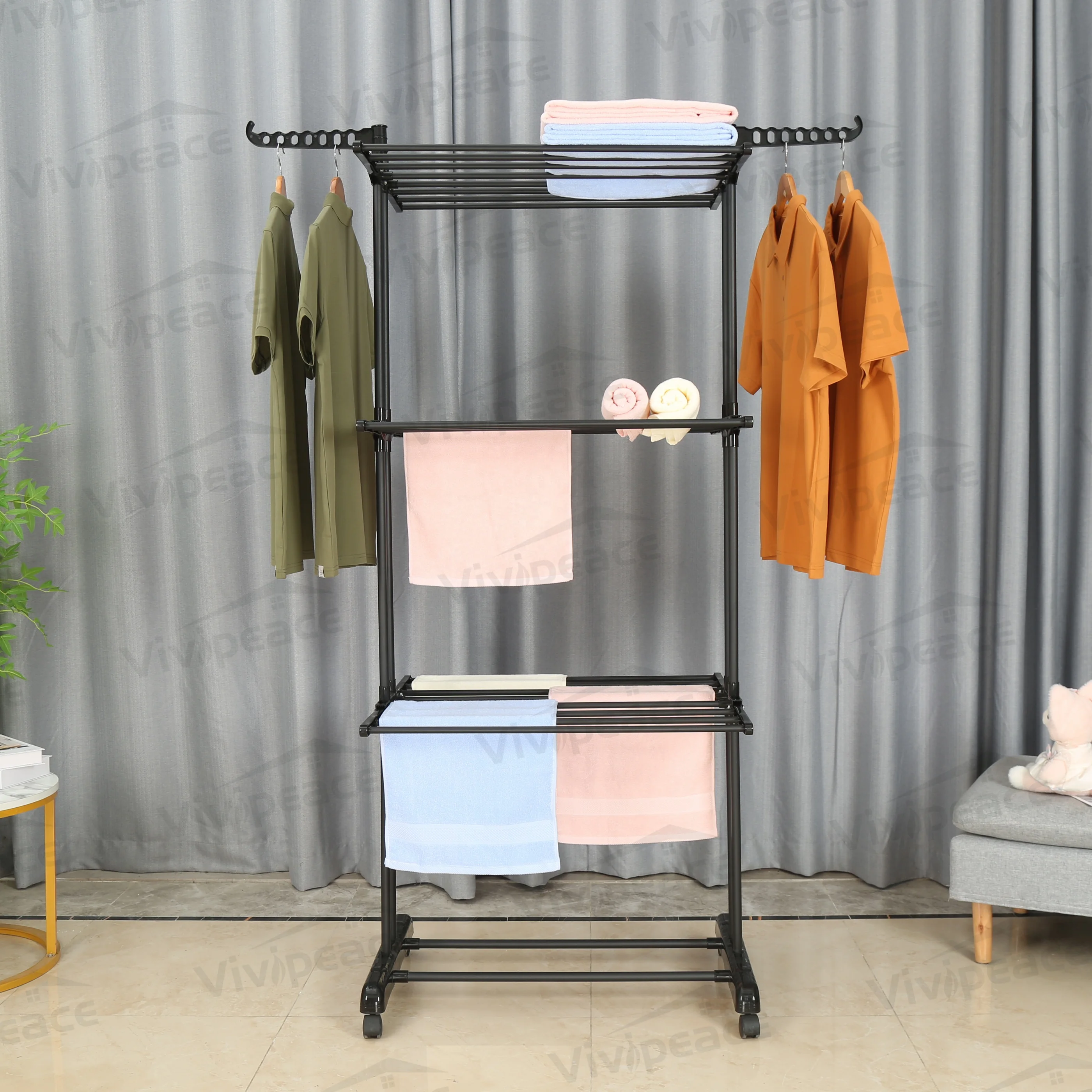 Cheap rack  3 tiers clothes drying rack garment rack